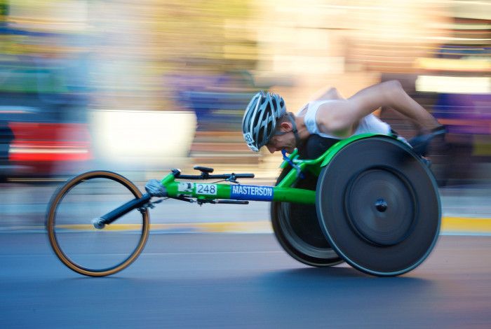 man racing wheelchair