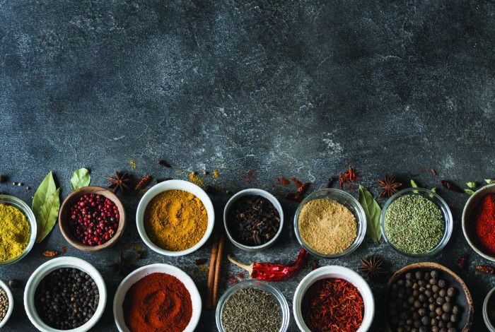 Image: Bowls of colourful spices