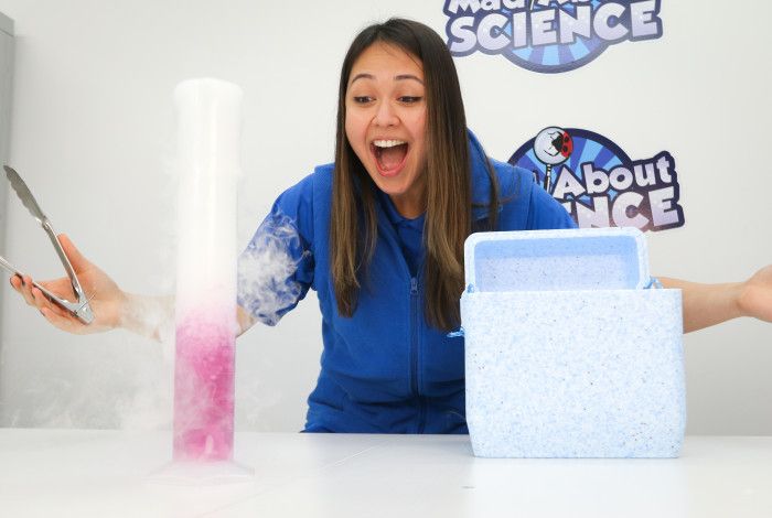 A person in a lab performing experiments