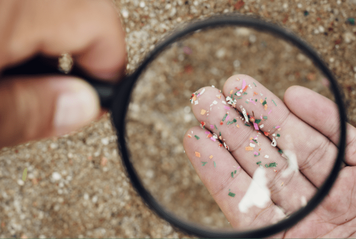 plastic in sand