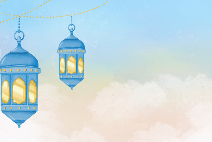 Three glass painted Islamic lanterns.