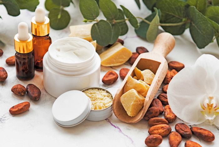 Creams, soaps and flowers