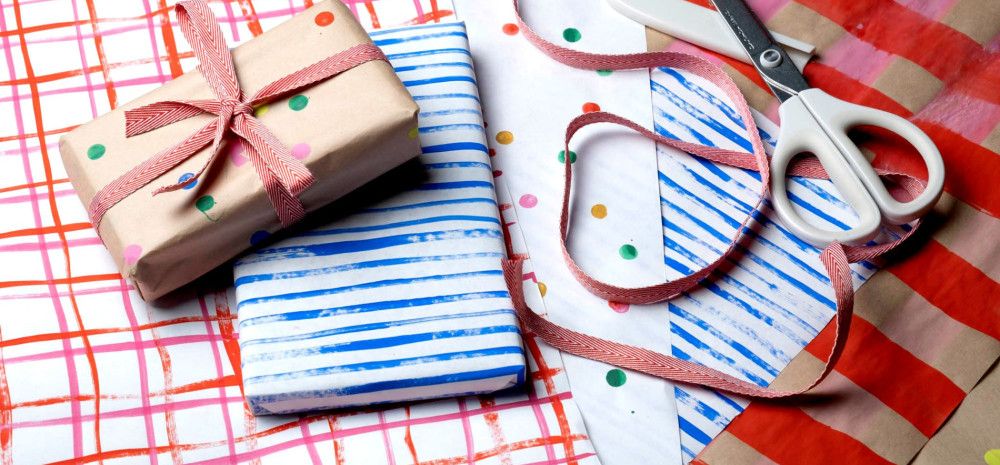 Gifts wrapped with decorated paper