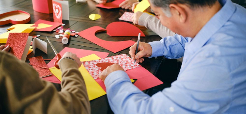 People in a cardmaking workshop.