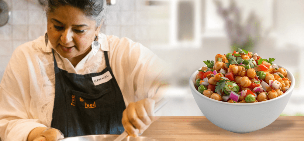 Chef preparing Chana Chaat.