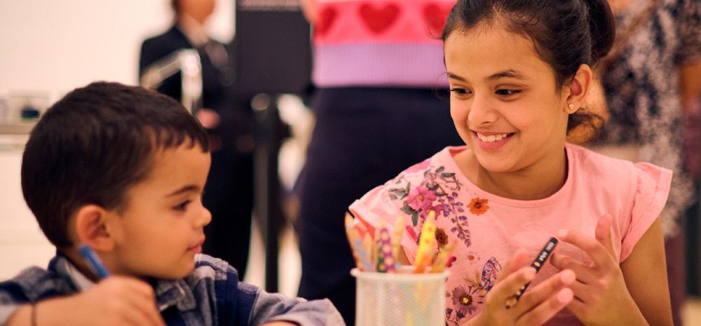 Children enjoying drawing and making together. Photo: Eugene Hyland.