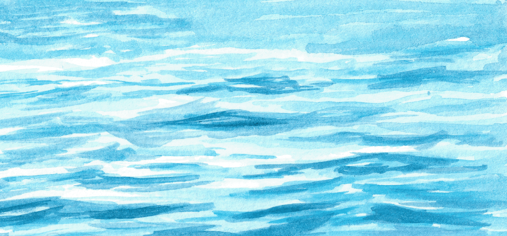 Watercolour ocean painting