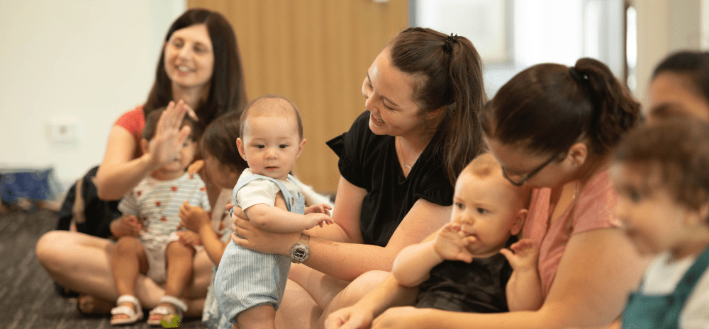 Babies and parents enjoying stories at the library