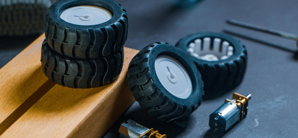 Wheels and motors for robotic constuction.