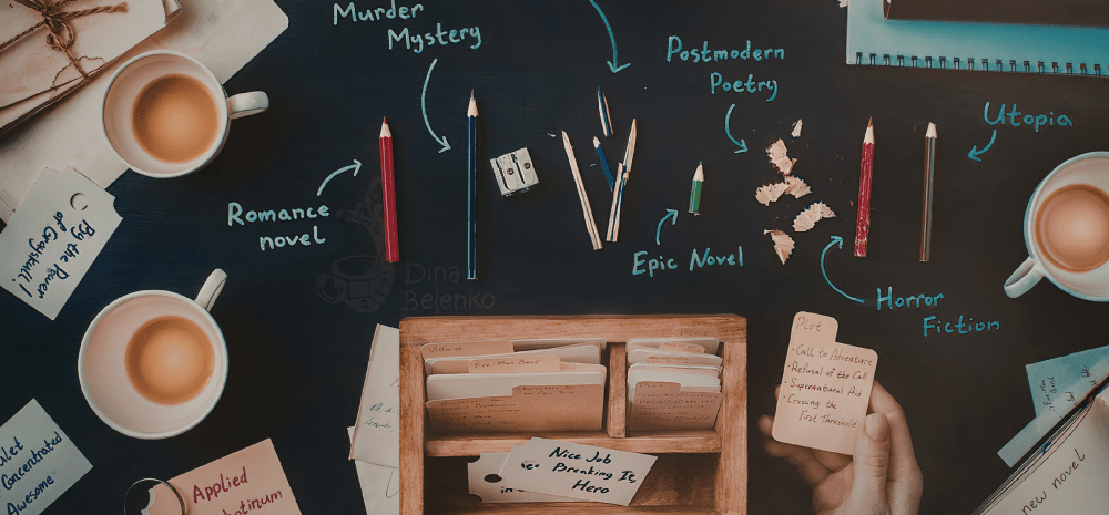 Objects for prompting writing genres.