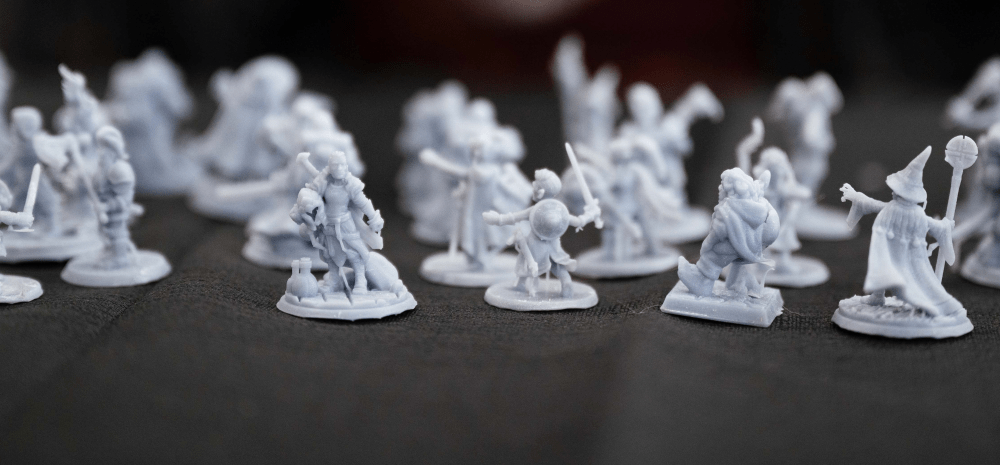 A collection of miniature roleplaying figurines.