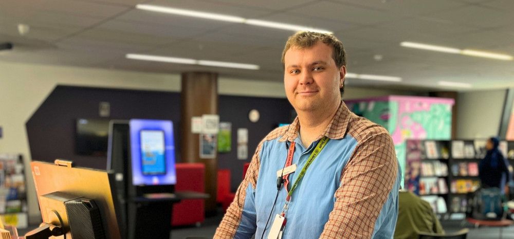 Library staff member in Dandenong Library.