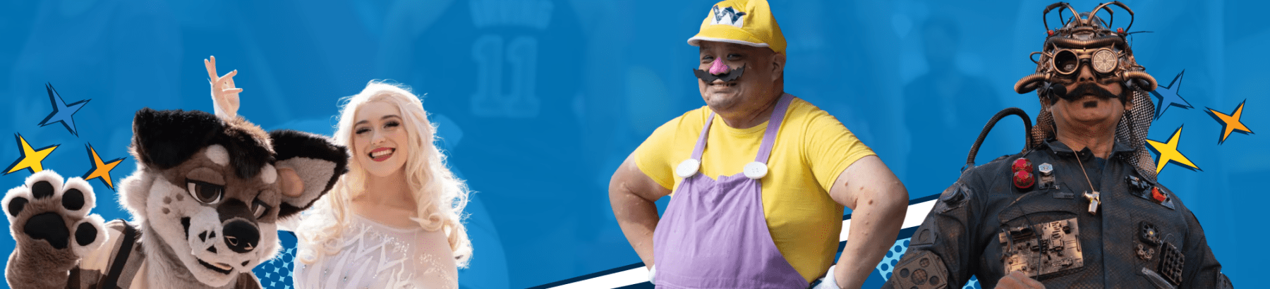 Four people in cosplay outfits.