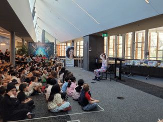 Performer Emma Chandler at the BIG Summer Read finale event at Springvale Library.