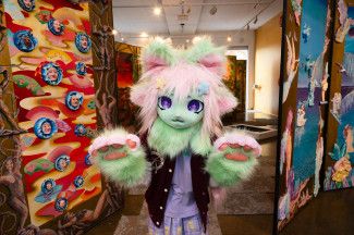 Participant at Dandy-Con in cosplay.