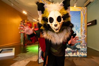 Participant at Dandy-Con in cosplay.