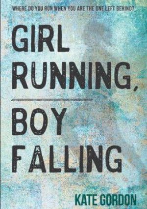 Girl running, boy falling by Kate Gordon