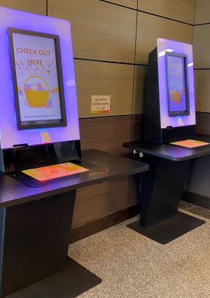 Two self-service loan kiosks.